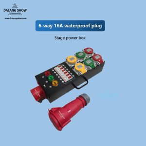 6-way 16A waterproof plug Stage power box